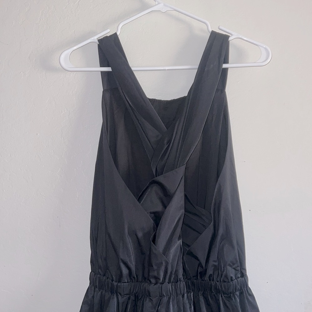 NWOT Banana Republic Black Bubble Hem Taffeta Midi Dress - Picture 2 of 2